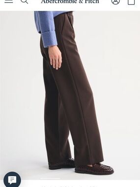 Abercrombie & Fitch Sloane Dark Brown Wide-Leg Dress Pants